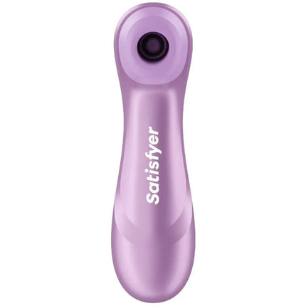 Satisfyer pro 2 generation 4 klitorisstimulator amethyst mit glänzendem lila gehäuse und schwarzer runder spitze