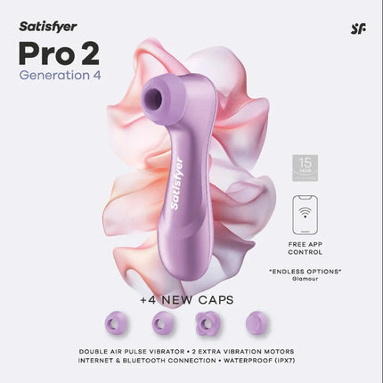 Satisfyer pro 2 generation 4 klitorisstimulator in amethyst mit doppelfunktion und kabelloser app steuerung
