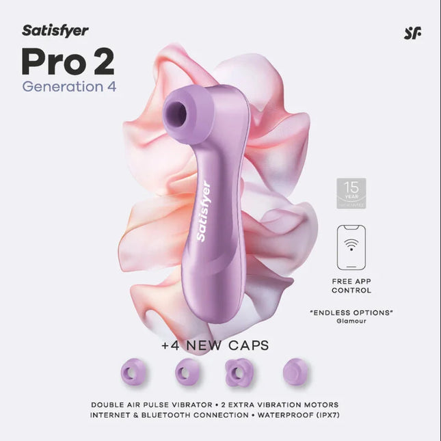 Satisfyer pro 2 generation 4 klitorisstimulator in amethyst mit doppelfunktion und kabelloser app steuerung