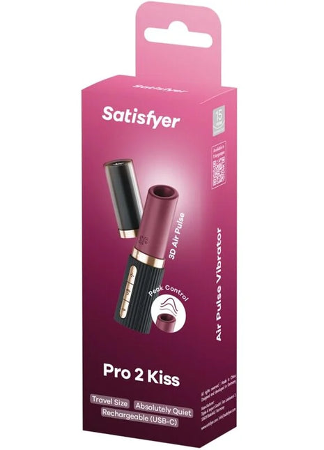 SATISFYER - PRO 2 KISS WAVE KLITORIS-STIMULATOR GRANAT / SCHWARZ