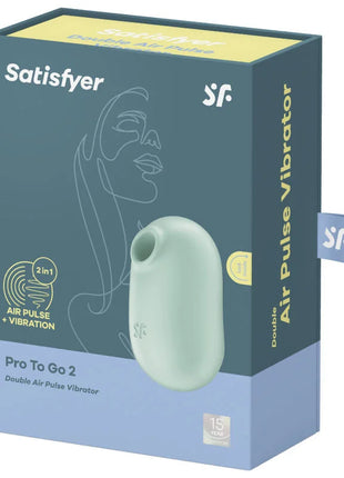 SATISFYER - PRO TO GO 2 DOPPELTER LUFTPULSSTIMULATOR & VIBRATOR VIOLETT - Druckwellen saugende Vibratoren