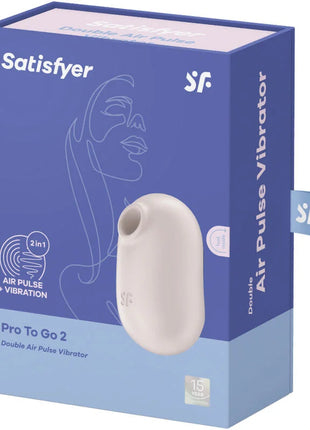 SATISFYER - PRO TO GO 2 DOPPELTER LUFTPULSSTIMULATOR & VIBRATOR VIOLETT - Druckwellen saugende Vibratoren