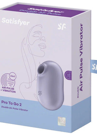 SATISFYER - PRO TO GO 2 DOPPELTER LUFTPULSSTIMULATOR & VIBRATOR VIOLETT - Druckwellen saugende Vibratoren