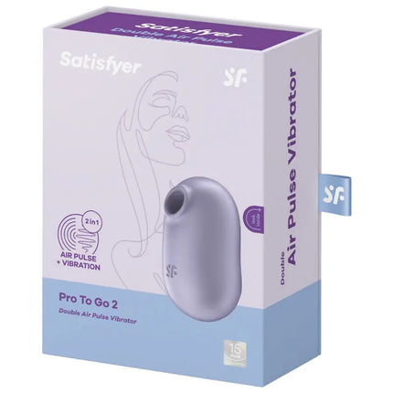 SATISFYER - PRO TO GO 2 DOPPELTER LUFTPULSSTIMULATOR & VIBRATOR VIOLETT - Druckwellen saugende Vibratoren