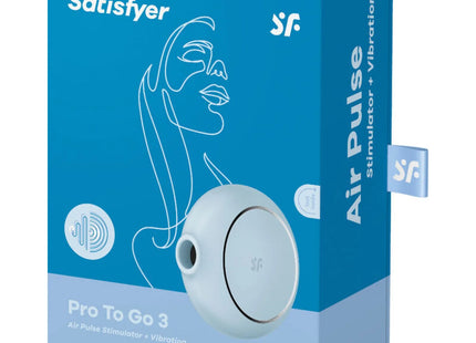 SATISFYER - PRO TO GO 3 DOPPELTER LUFTPULSSTIMULATOR & VIBRATOR SCHWARZ - Druckwellen saugende Vibratoren