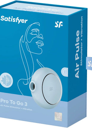 SATISFYER - PRO TO GO 3 DOPPELTER LUFTPULSSTIMULATOR & VIBRATOR SCHWARZ - Druckwellen saugende Vibratoren
