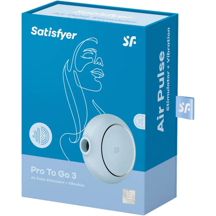 SATISFYER - PRO TO GO 3 DOPPELTER LUFTPULSSTIMULATOR & VIBRATOR SCHWARZ - Druckwellen saugende Vibratoren