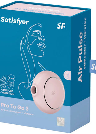 SATISFYER - PRO TO GO 3 DOPPELTER LUFTPULSSTIMULATOR & VIBRATOR SCHWARZ - Druckwellen saugende Vibratoren