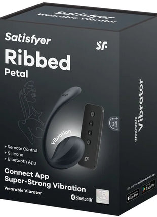 SATISFYER - RIBBED PETAL G POINT STIMULATOR FERNBEDIENUNG SCHWARZ KOSTENLOSE APP - Paarvibratoren