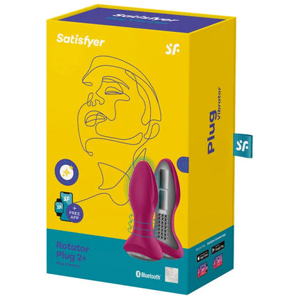 SATISFYER - ROTATOR PLUG 2+ VIBRIERENDER PLUG - APP - Analplug