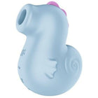 Leichter blauer silikon sea pony vibrador mit pinken flossen als air pulse estimulador spielzeug