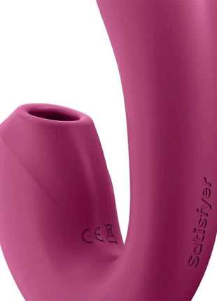 SATISFYER - SUNRAY STIMULATOR UND VIBRATOR APP ROT - Druckwellenvibratoren