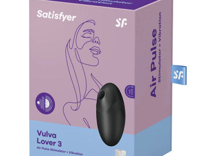 SATISFYER - VULVA LOVER 3 LUFTPULSSTIMULATOR & VIBRATOR SCHWARZ - Druckwellen saugende Vibratoren