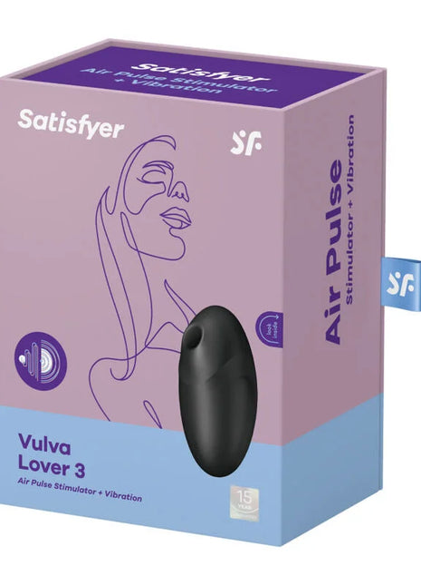 SATISFYER - VULVA LOVER 3 LUFTPULSSTIMULATOR & VIBRATOR SCHWARZ - Druckwellen saugende Vibratoren