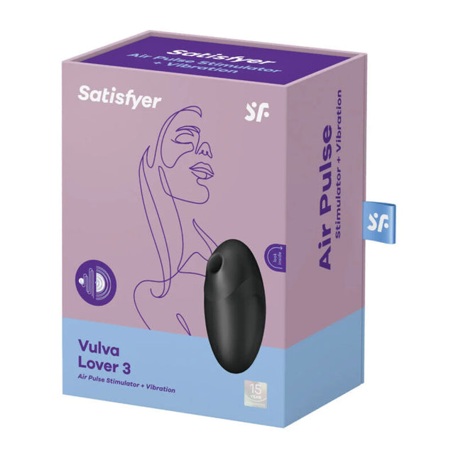 SATISFYER - VULVA LOVER 3 LUFTPULSSTIMULATOR & VIBRATOR SCHWARZ - Druckwellen saugende Vibratoren