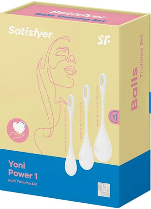 SATISFYER - YONI POWER 1 TRAININGSSET WEISS - Yoni Eier