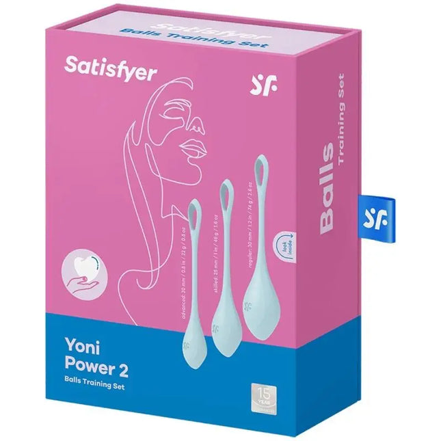 SATISFYER - YONI POWER 2 TRAININGSSET BLAU - Yoni Eier