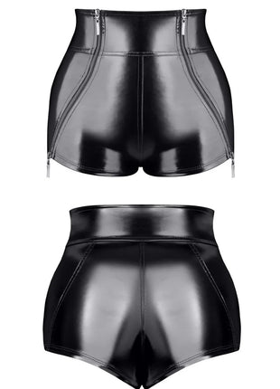schwarze Damen Shorts TDMona001 von Demoniq Total Domination Collection - S / schwarz - Panty / Shorty