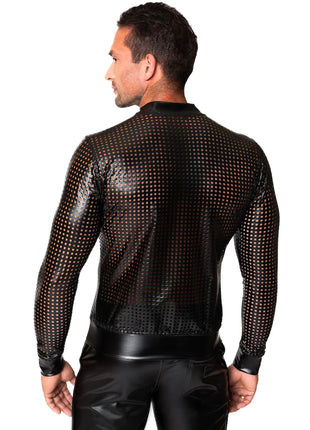 schwarze Powerwetlook Jacke H076 von Noir Handmade Chaos Collection - Herren-Jacke