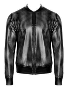 schwarze Powerwetlook Jacke H076 von Noir Handmade Chaos Collection - S / schwarz - Herren-Jacke