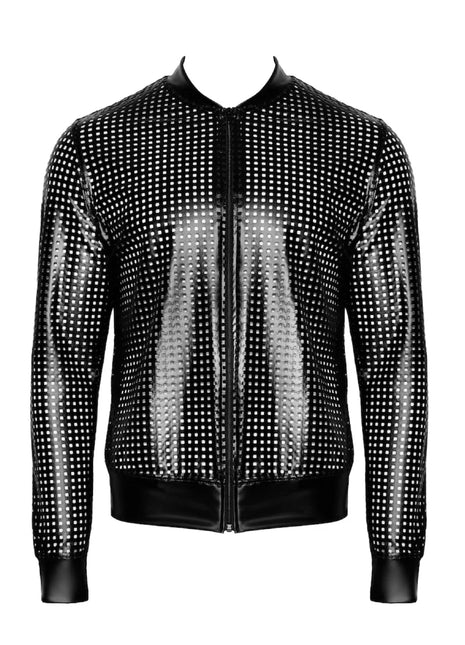 schwarze Powerwetlook Jacke H076 von Noir Handmade Chaos Collection - S / schwarz - Herren-Jacke