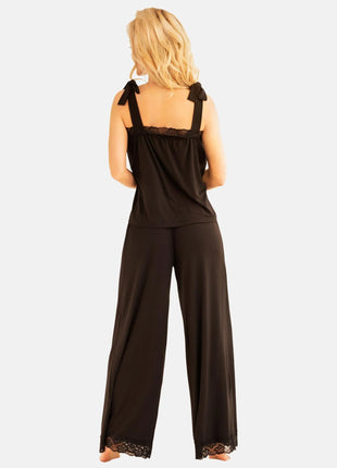 schwarzer 2-teilger Pyjama KA922334 von Kalimo - Schlafanzug/Hausanzug