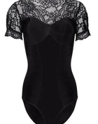 schwarzer Body mit Spitze KA923338 von Kalimo - S / schwarz - Body