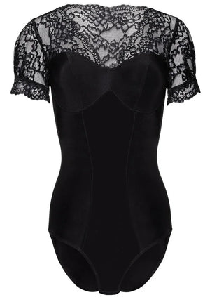schwarzer Body mit Spitze KA923338 von Kalimo - S / schwarz - Body