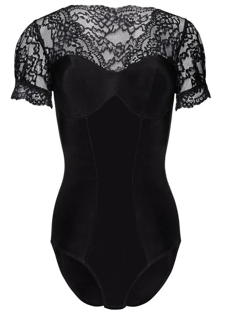 schwarzer Body mit Spitze KA923338 von Kalimo - S / schwarz - Body