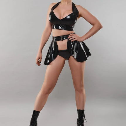 schwarzer Damen-Rock TDMadlene001 von Demoniq Total Domination Collection - S, M, L, XL, XXL / schwarz - Minirock