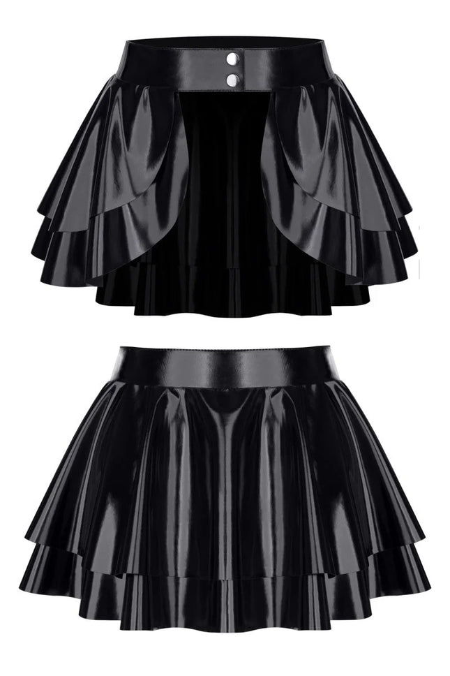 schwarzer Damen-Rock TDMadlene001 von Demoniq Total Domination Collection - S / schwarz - Minirock