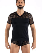 schwarzer Herren T-Shirt 2407-81 von Look Me - S / schwarz - Herren-Shirt