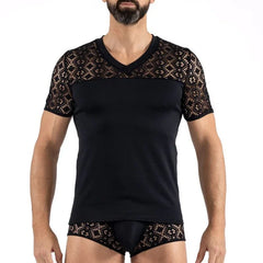 schwarzer Herren T-Shirt 2407-81 von Look Me - S / schwarz - Herren-Shirt