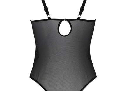 Schwarzer Netz-Body für Damen mit verstellbaren Trägern - Body