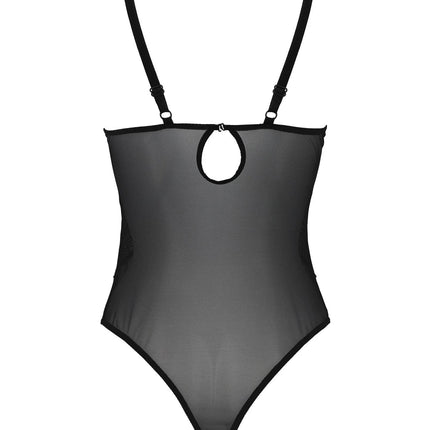 Schwarzer Netz-Body für Damen mit verstellbaren Trägern - Body
