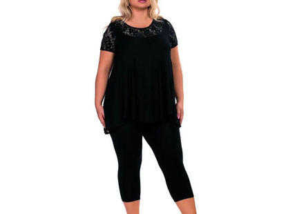 schwarzer Pyjama H182234 von Hamana - 2XL / schwarz - Nachtwäsche
