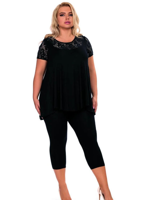 schwarzer Pyjama H182234 von Hamana - 2XL / schwarz - Nachtwäsche