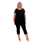 schwarzer Pyjama H182234 von Hamana - 2XL / schwarz - Nachtwäsche