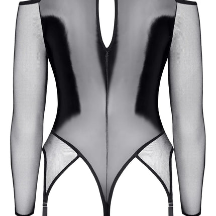 schwarzer Straps-Body TDTrude001 von Demoniq Total Domination Collection - Bodys