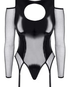 schwarzer Straps-Body TDTrude001 von Demoniq Total Domination Collection - S / Black - Bodys