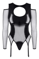 schwarzer Straps-Body TDTrude001 von Demoniq Total Domination Collection - S / Black - Bodys