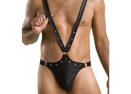 schwarzer String-Body 028 von Passion - S/M / schwarz - Herren-Body