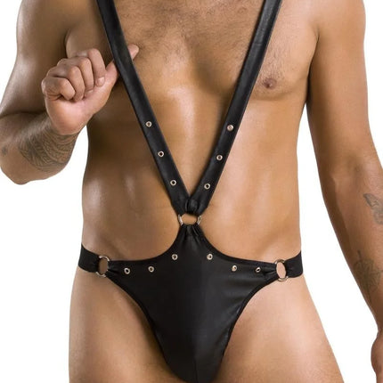schwarzer String-Body 028 von Passion - S/M / schwarz - Herren-Body
