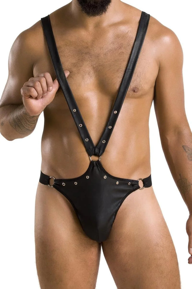 schwarzer String-Body 028 von Passion - S/M / schwarz - Herren-Body