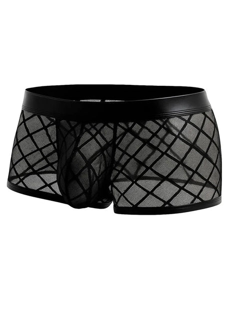 schwarzer Trunk Shorts mit Netz RAV110 von Cut4Men - S / Black - Herren-Shorts
