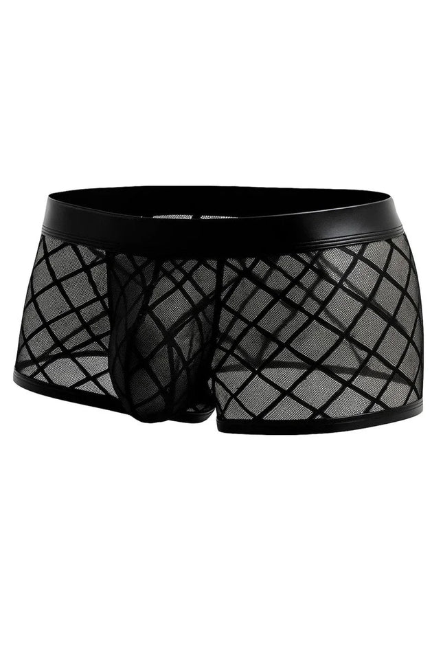 schwarzer Trunk Shorts mit Netz RAV110 von Cut4Men - S / Black - Herren-Shorts
