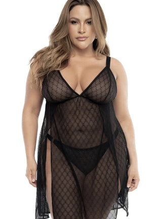 Schwarzes Babydoll Plus Size - MAL7498XBLK von Mapale - XL/2XL / Black - Babydolls