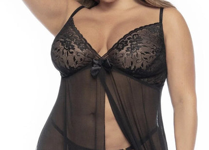 schwarzes Babydoll Plus Size - MAL7501XBLK von Mapale - XL/2XL / Black - Babydolls