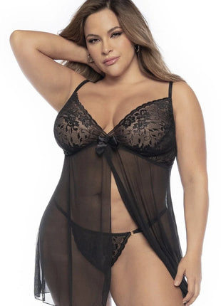 schwarzes Babydoll Plus Size - MAL7501XBLK von Mapale - XL/2XL / Black - Babydolls