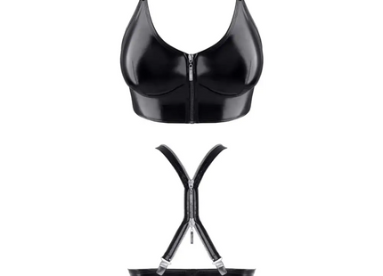 schwarzes Damen-Top TDEike001 von Demoniq Total Domination Collection - S / schwarz - Top